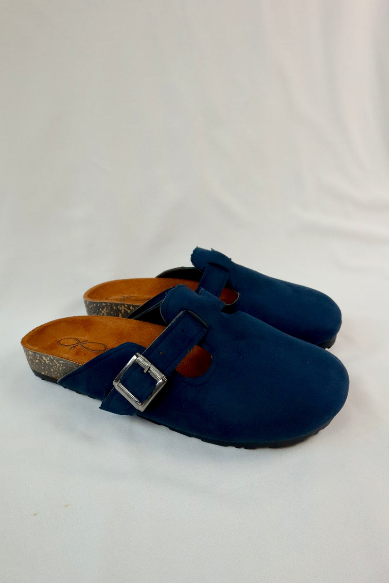 Navy Blue - Suede Clog