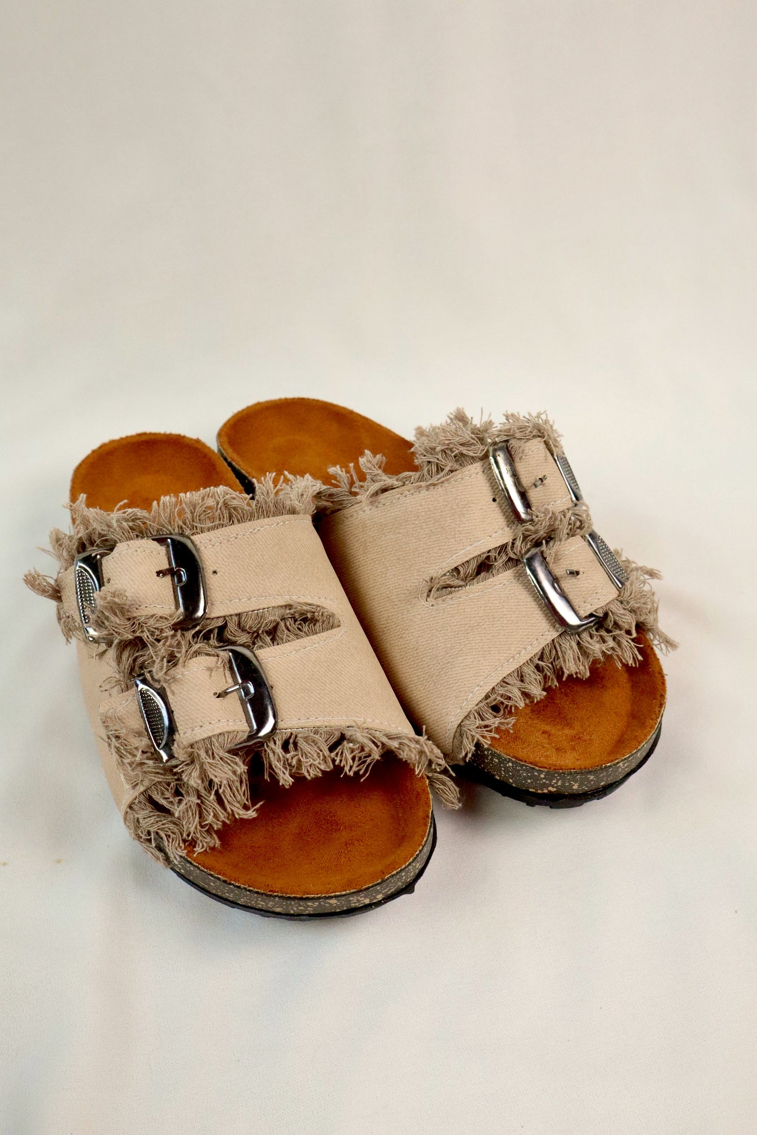 Nola Denim Sandal - Beige