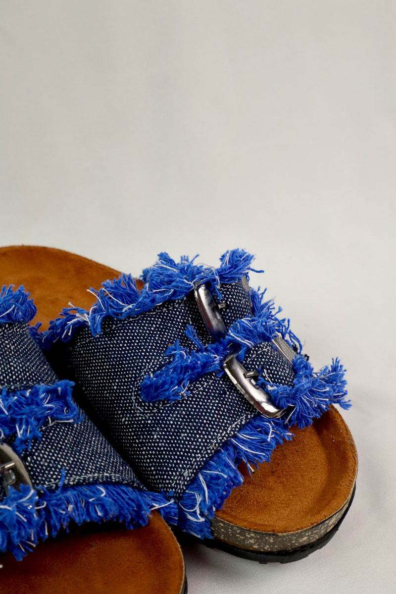 Nola Denim Sandal - Dark Blue