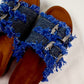 Nola Denim Sandal - Dark Blue