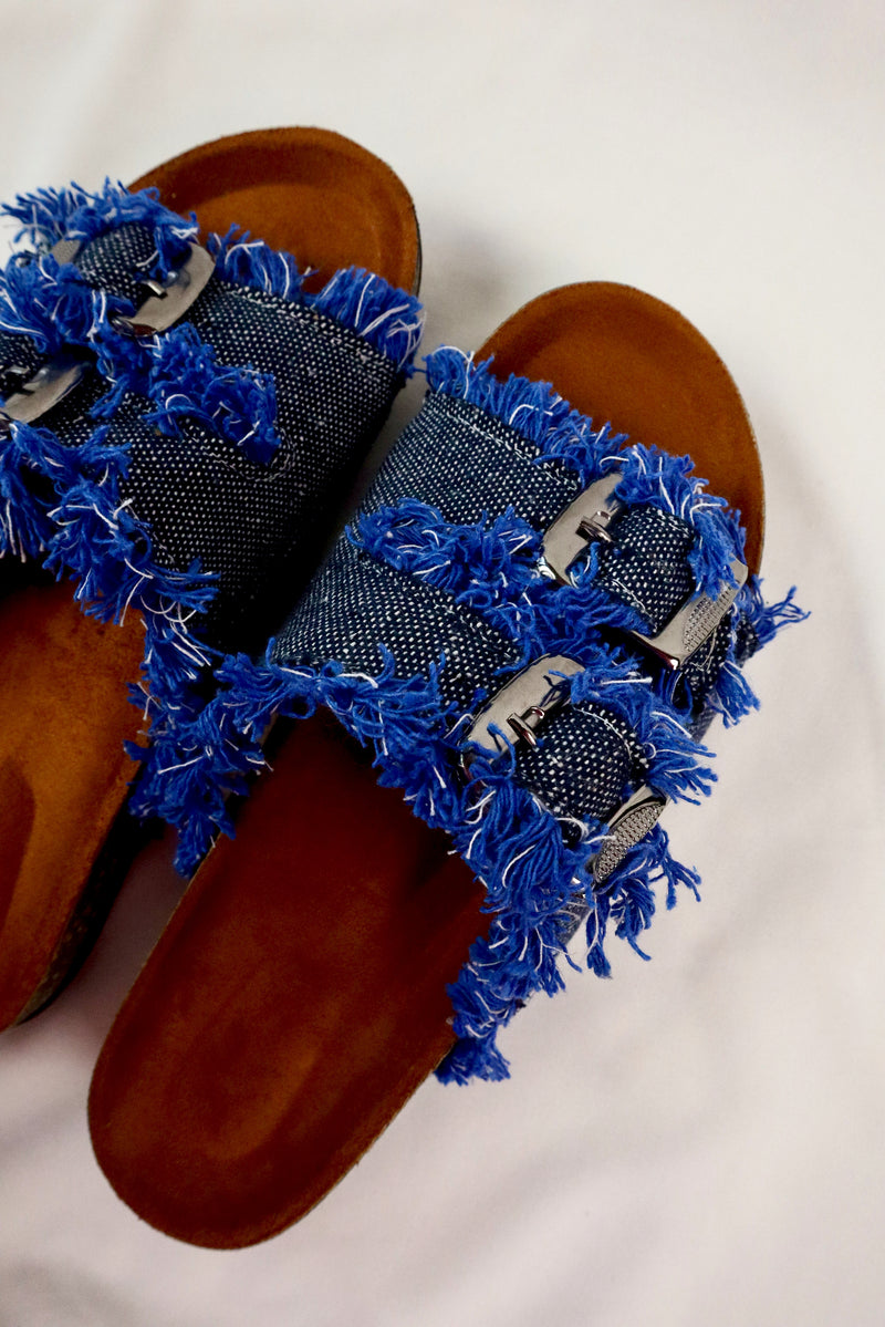 Nola Denim Sandal - Dark Blue