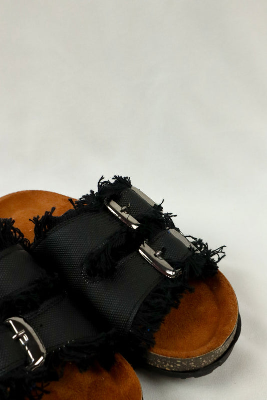 Nola Denim Sandal - Black