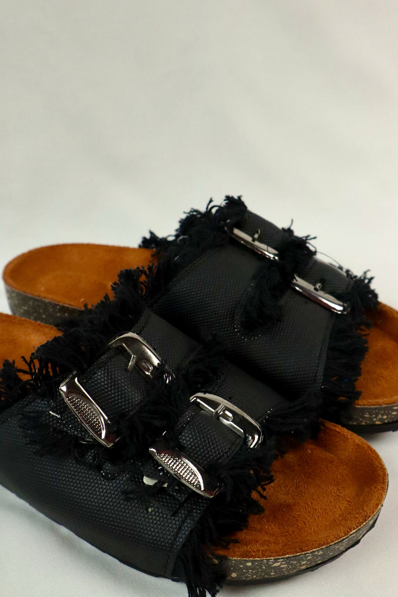 Nola Denim Sandal - Black