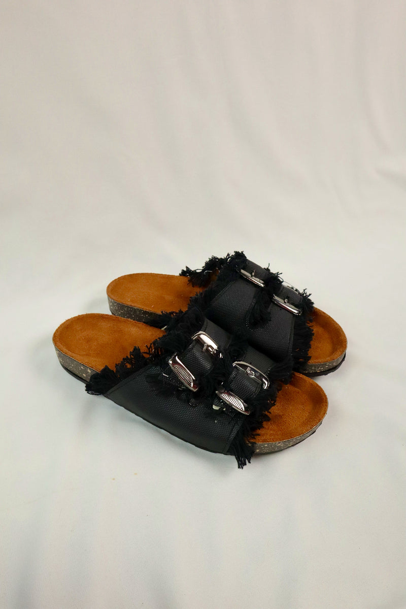 Nola Denim Sandal - Black