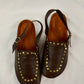Solène Strap Clog – Brown Leather