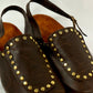 Solène Strap Clog – Brown Leather
