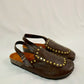 Solène Strap Clog – Brown Leather