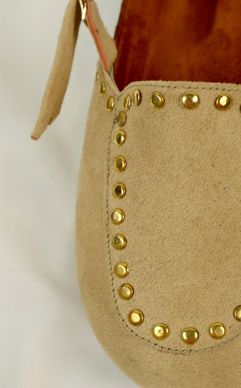 Solène Strap Clog – Beige Suede