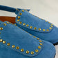 Solène Strap Clog – Baby Blue Suede