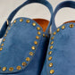 Solène Strap Clog – Baby Blue Suede