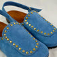Solène Strap Clog – Baby Blue Suede