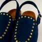Solène Strap Clog – Navy Blue Suede