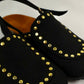Solène Strap Clog – Black Suede