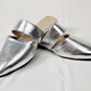 Silver mule - Elegant gleam ribbon touch