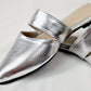 Silver mule - Elegant gleam ribbon touch