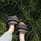 Simple Berry Sprinkle - Flat Macrame Slippers