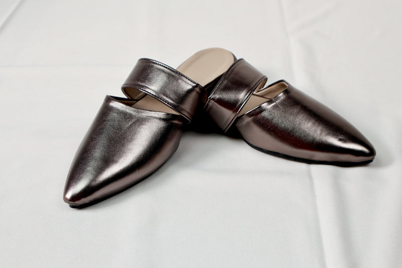 Smokey mule - Elegant gleam ribbon touch