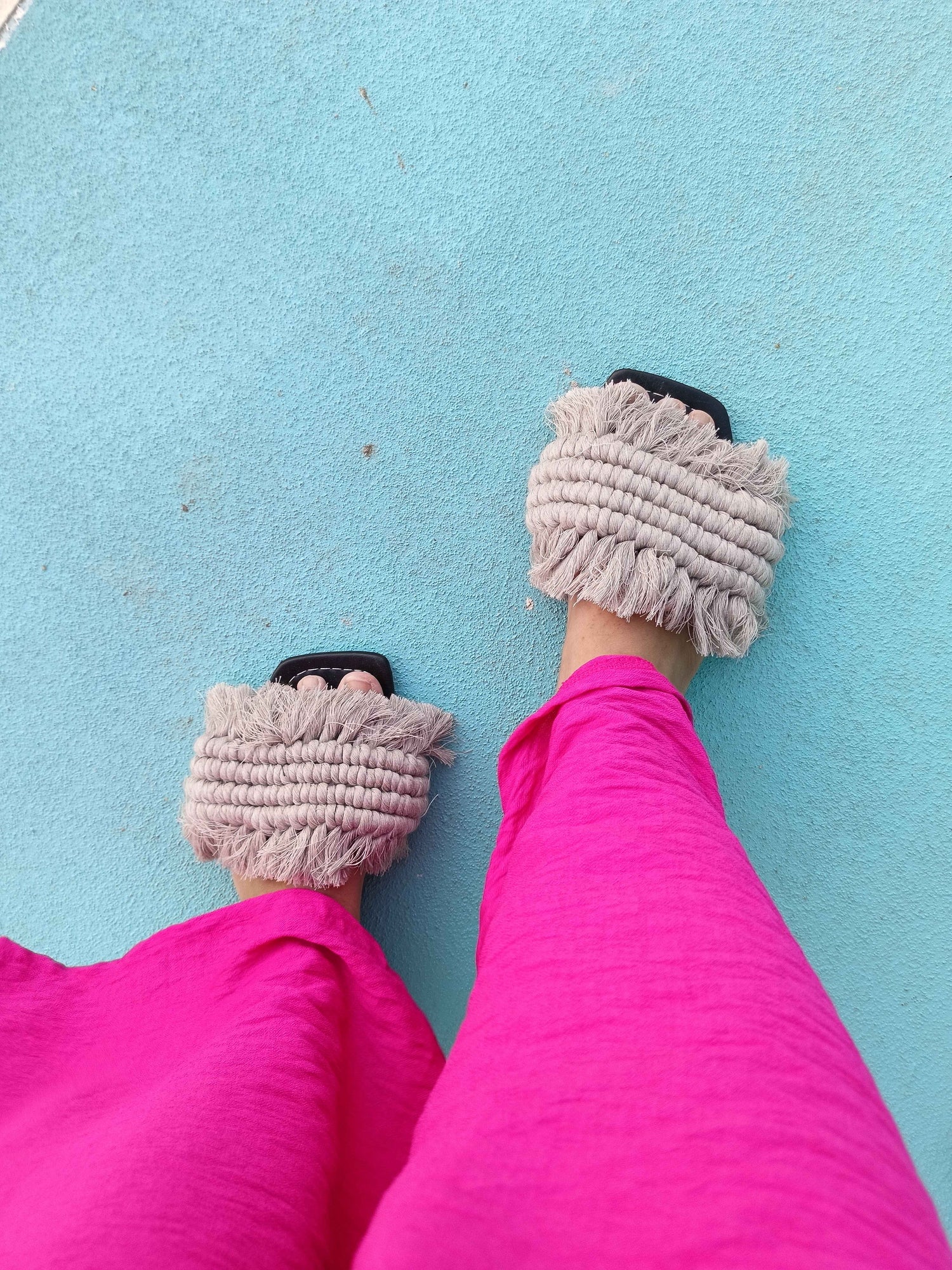 Wanda - Flat Macrame Slippers