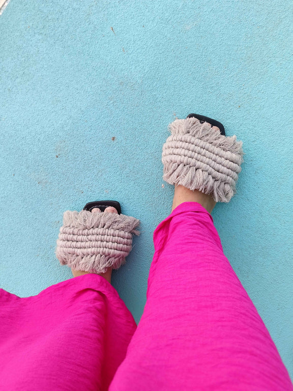 Wanda - Flat Macrame Slippers