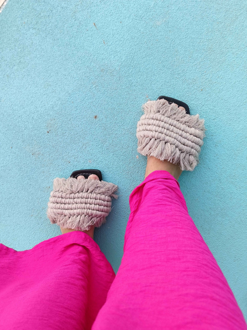Wanda - Flat Macrame Slippers