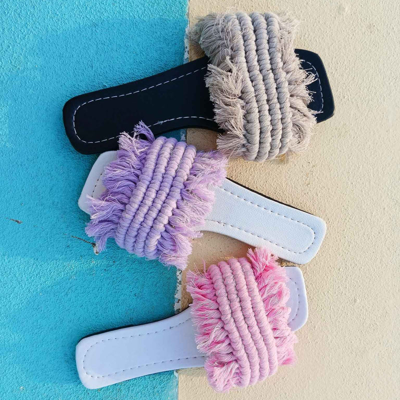 Wanda - Flat Macrame Slippers